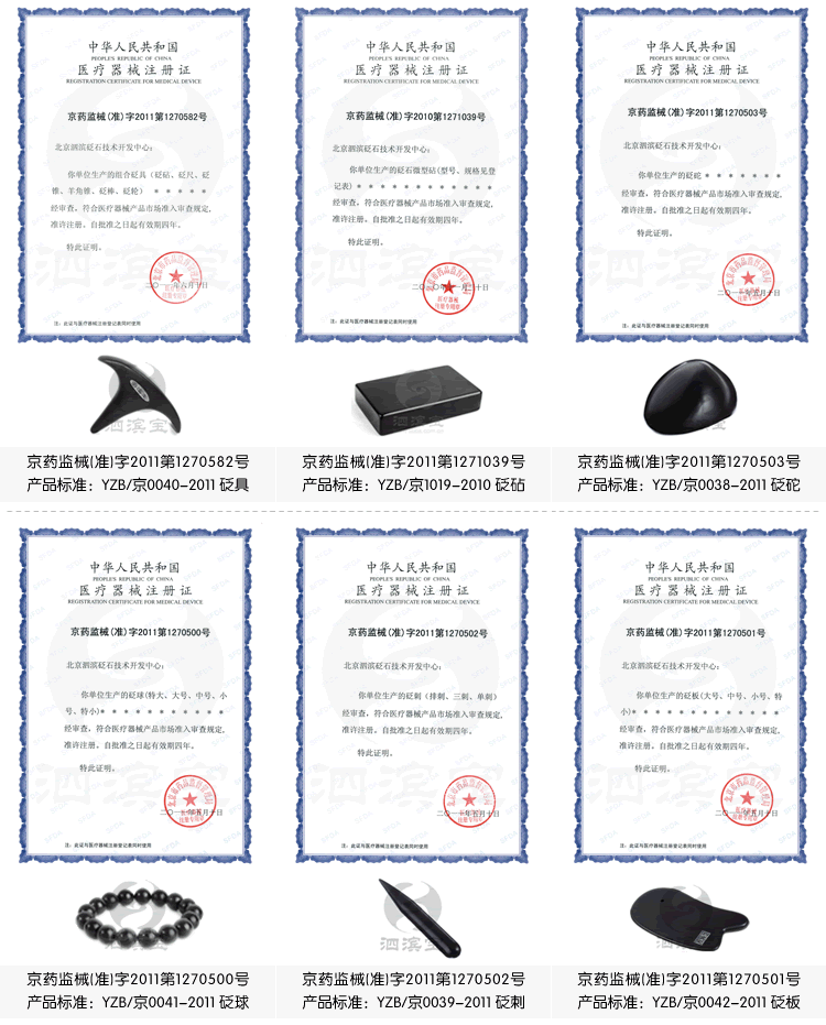 砭萃网 • 泗滨宝产品资质证明：医疗器械注册证